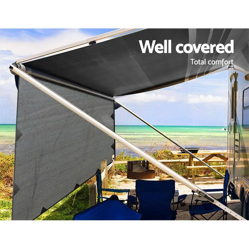 Caravan Privacy Screen 3.4M - 1.95m Long Roll Out Awning Sun Shade