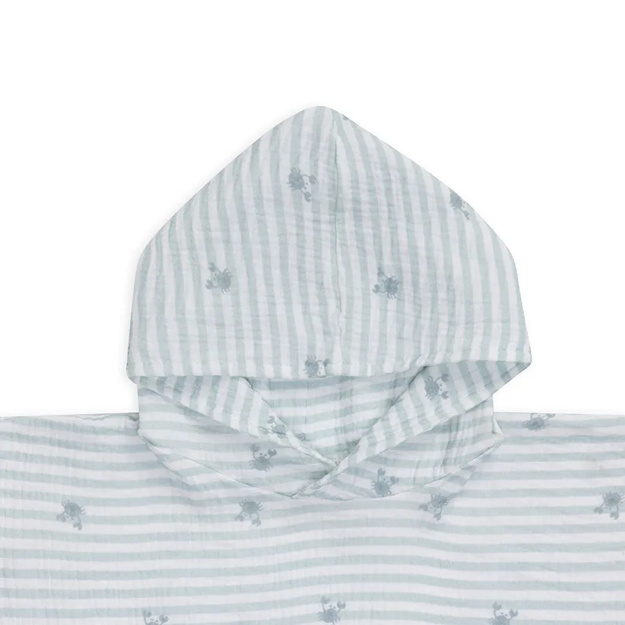 Crabby | White/Green Beach poncho 52 x 52 cm