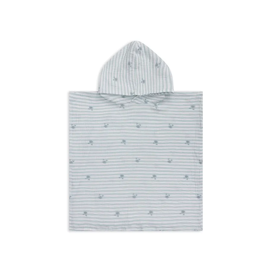 Crabby | White/Green Beach poncho 52 x 52 cm