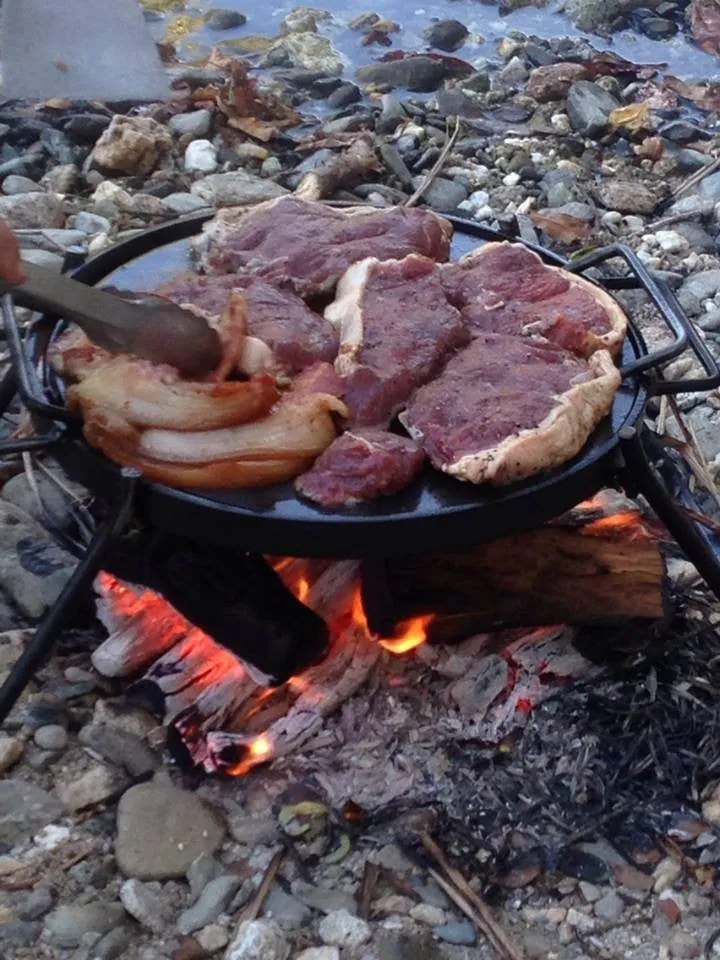 Folding BBQ Grill with Drop in Hot Plate & Hook
