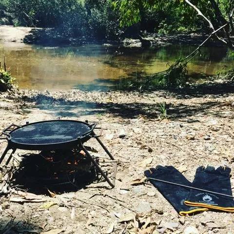 Folding BBQ Grill with Drop in Hot Plate & Hook