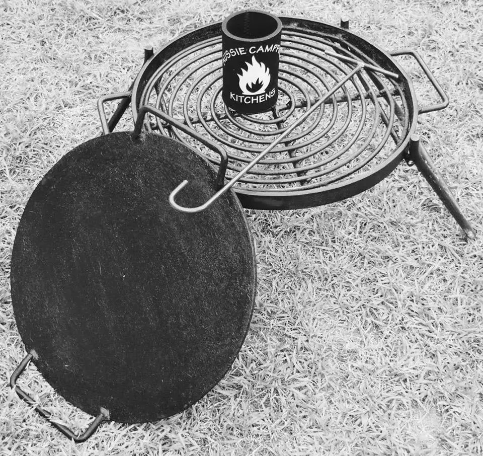 Folding BBQ Grill with Drop in Hot Plate & Hook