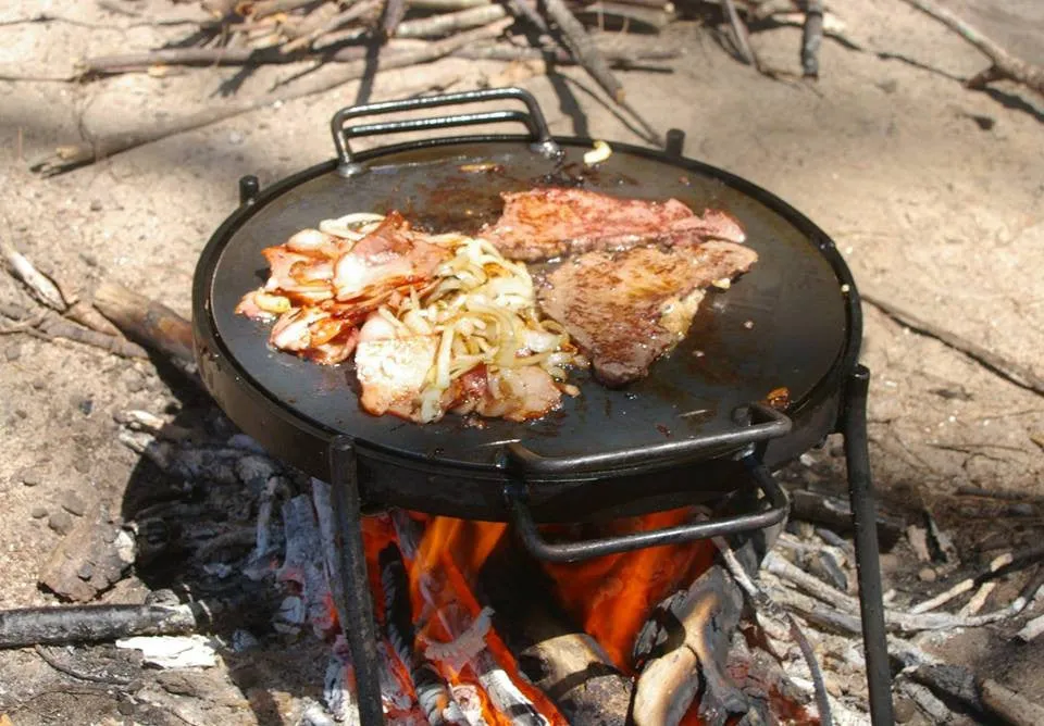 Folding BBQ Grill with Drop in Hot Plate & Hook