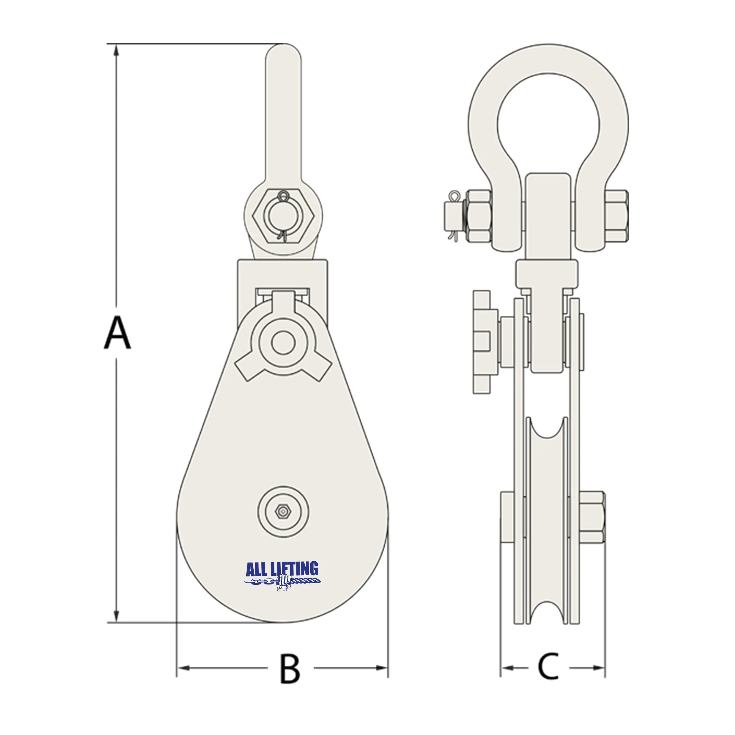 Heavy Duty Snatch Block with Shackle Head