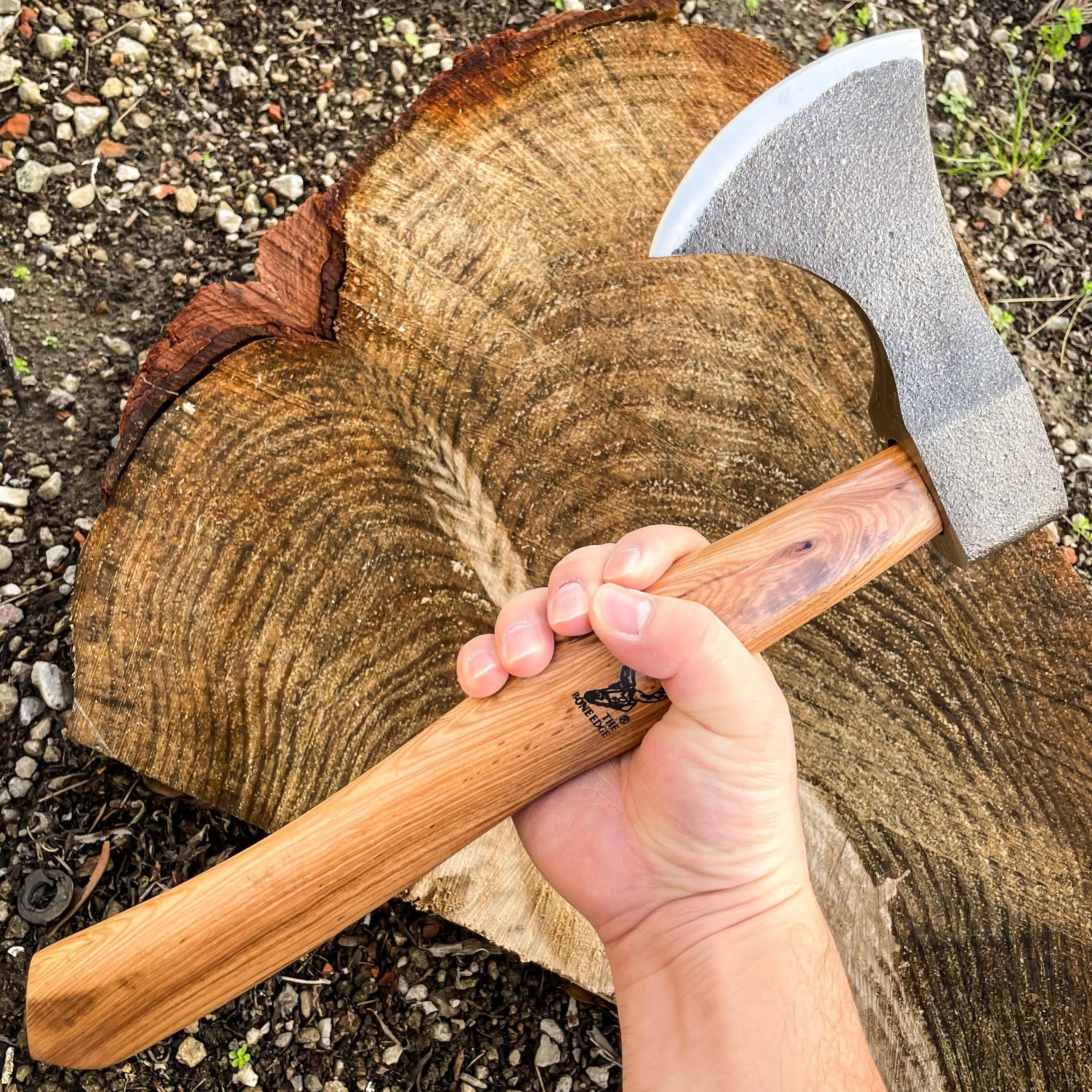 High Carbon Steel Outdoor Camping HATCHET TOMAHAWK AXE w Brown Wood Handle
