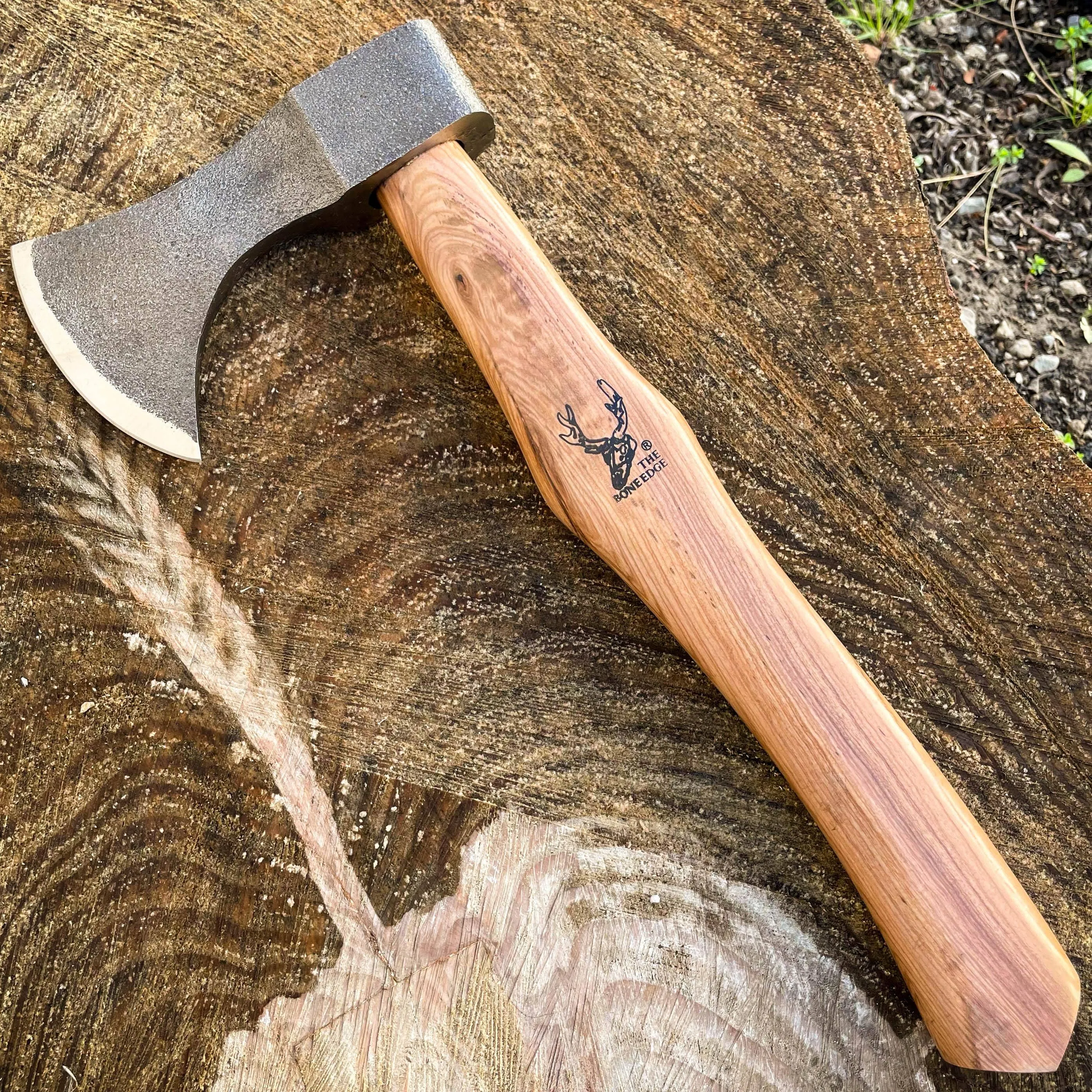High Carbon Steel Outdoor Camping HATCHET TOMAHAWK AXE w Brown Wood Handle