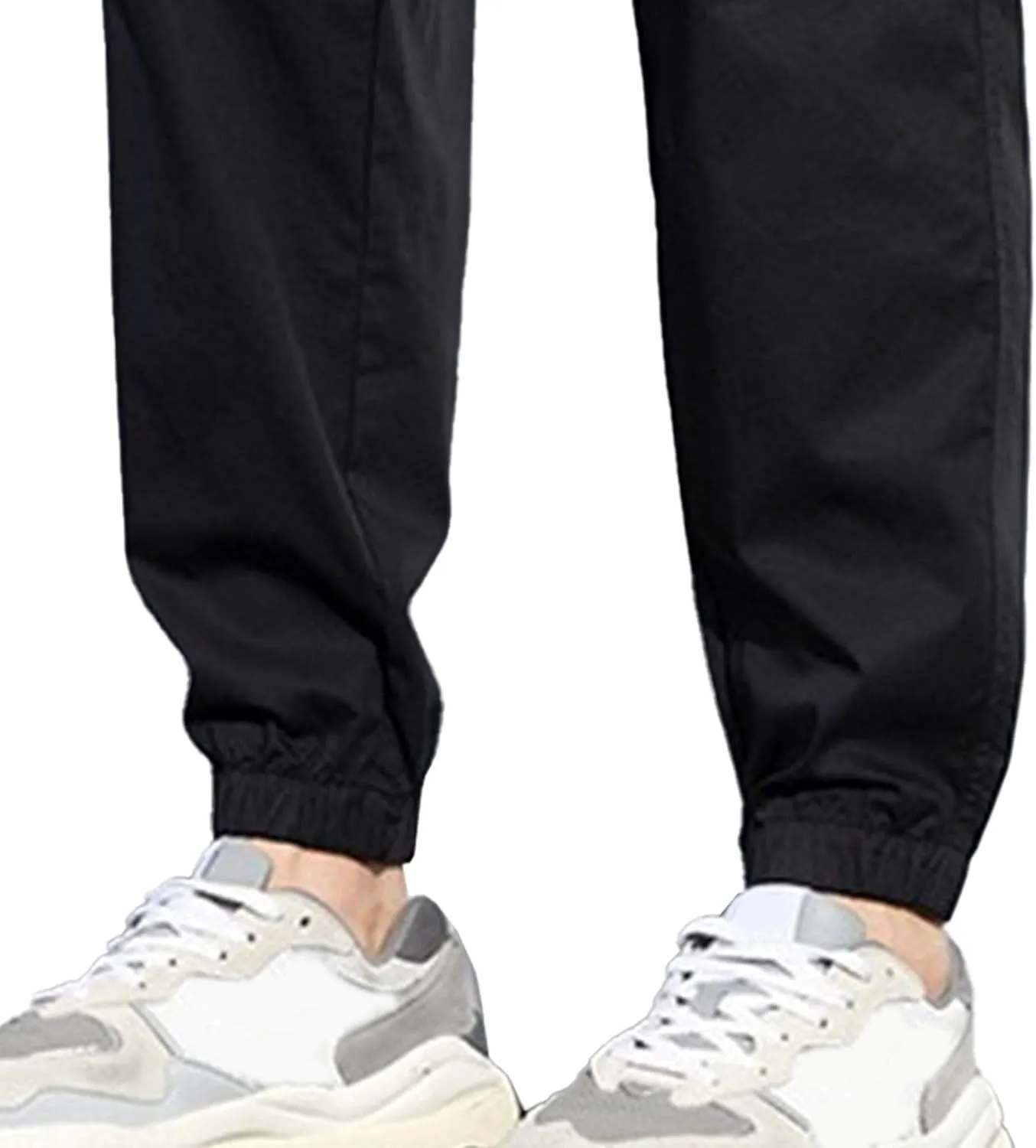 Men's Elastic Waist Stylish Athletic Pants Casual Lightweight Outdoor Hiking Trousers Drawstring Streetwear Pants
