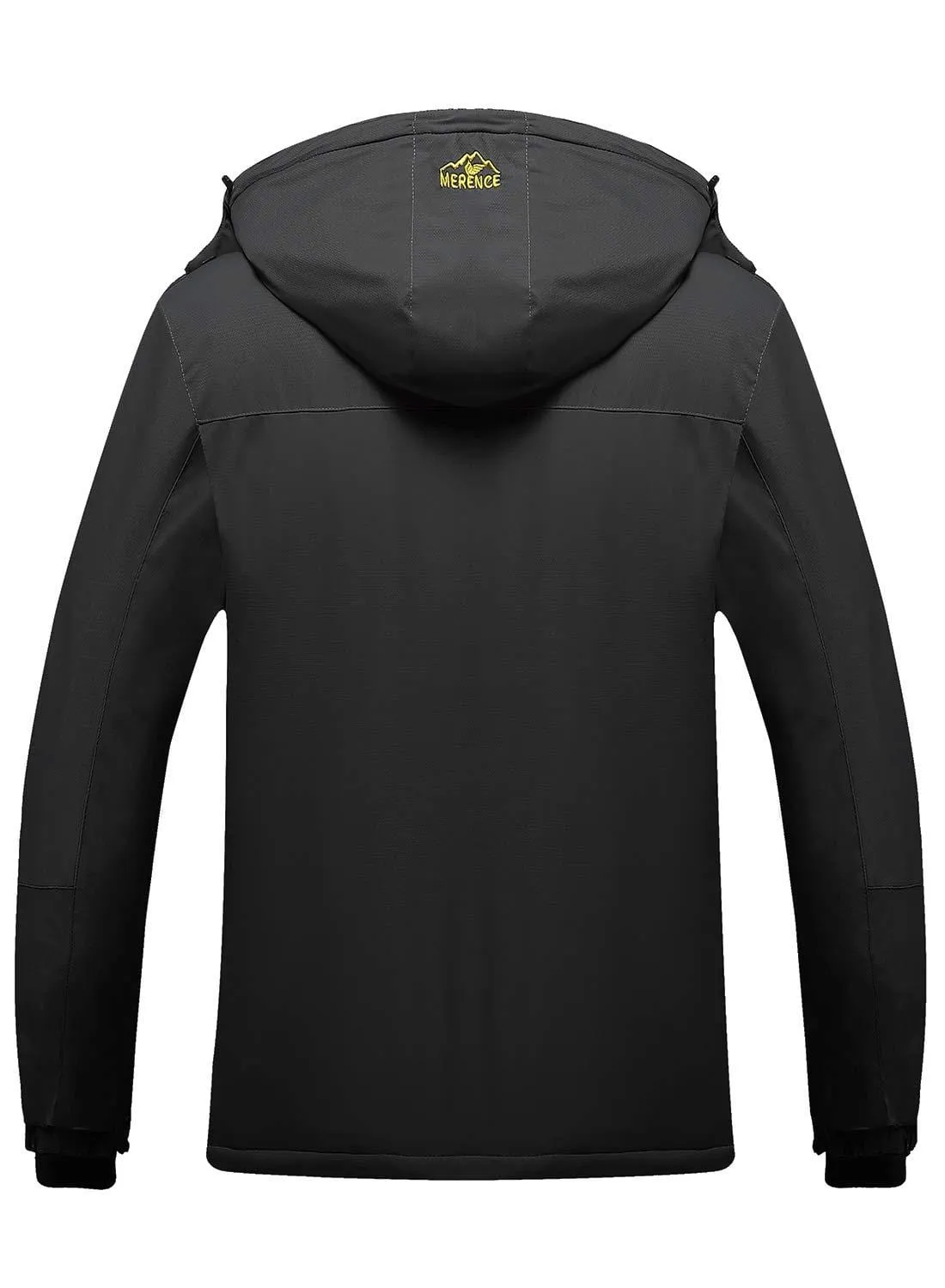 Men's Mountain Waterproof Ski Jacket Windproof Rain Jacket Warm Winter Coats Snowboarding Chrimas Gift U119WCFY028,NewBlack,L
