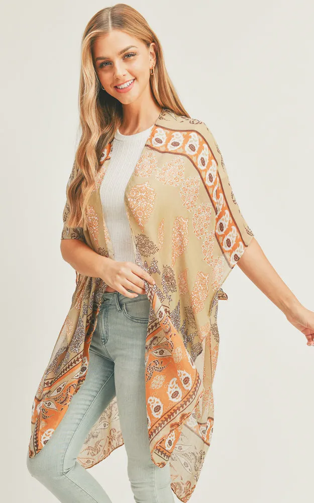 MS0291 Boho Pattern Cover-up Kimono