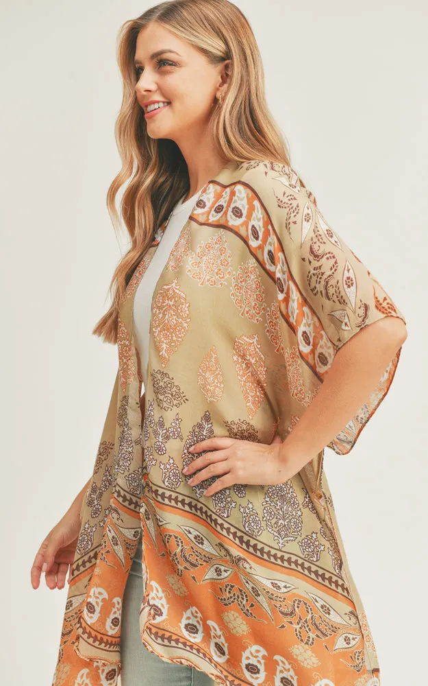 MS0291 Boho Pattern Cover-up Kimono