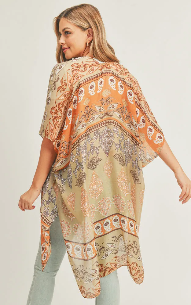 MS0291 Boho Pattern Cover-up Kimono