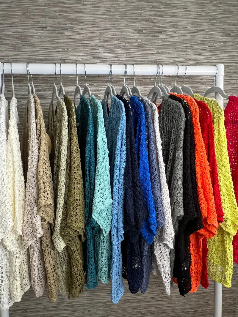 Popcorn Poncho Top Taupe