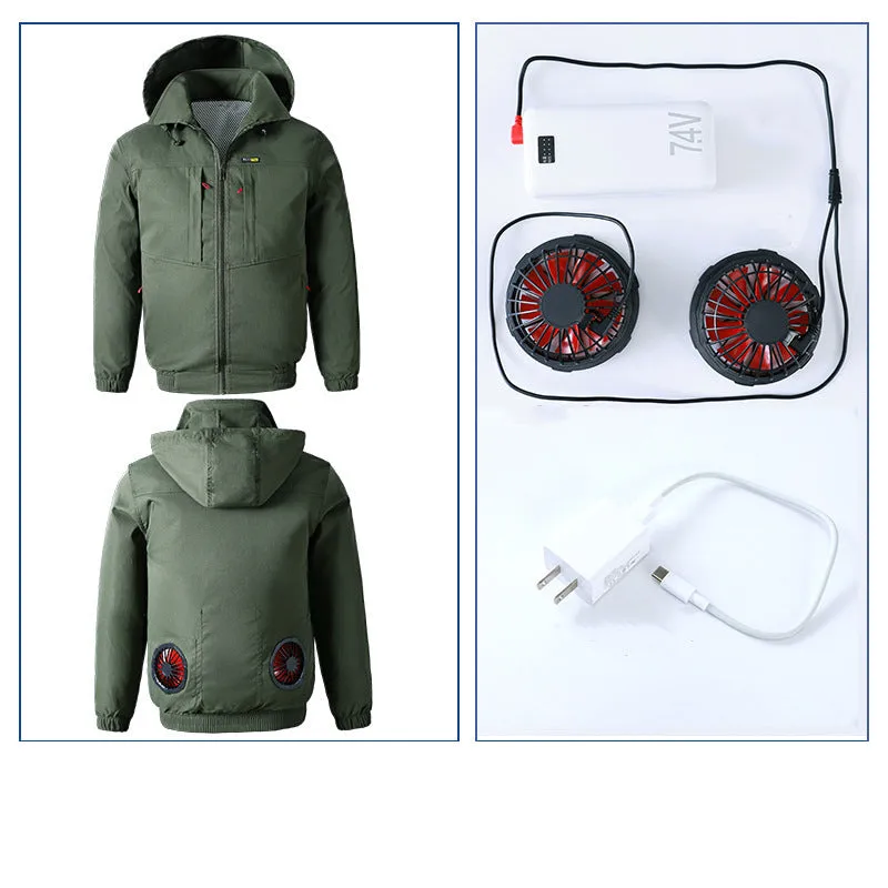 Rechargeable Cooling Jacket with Dual Fans