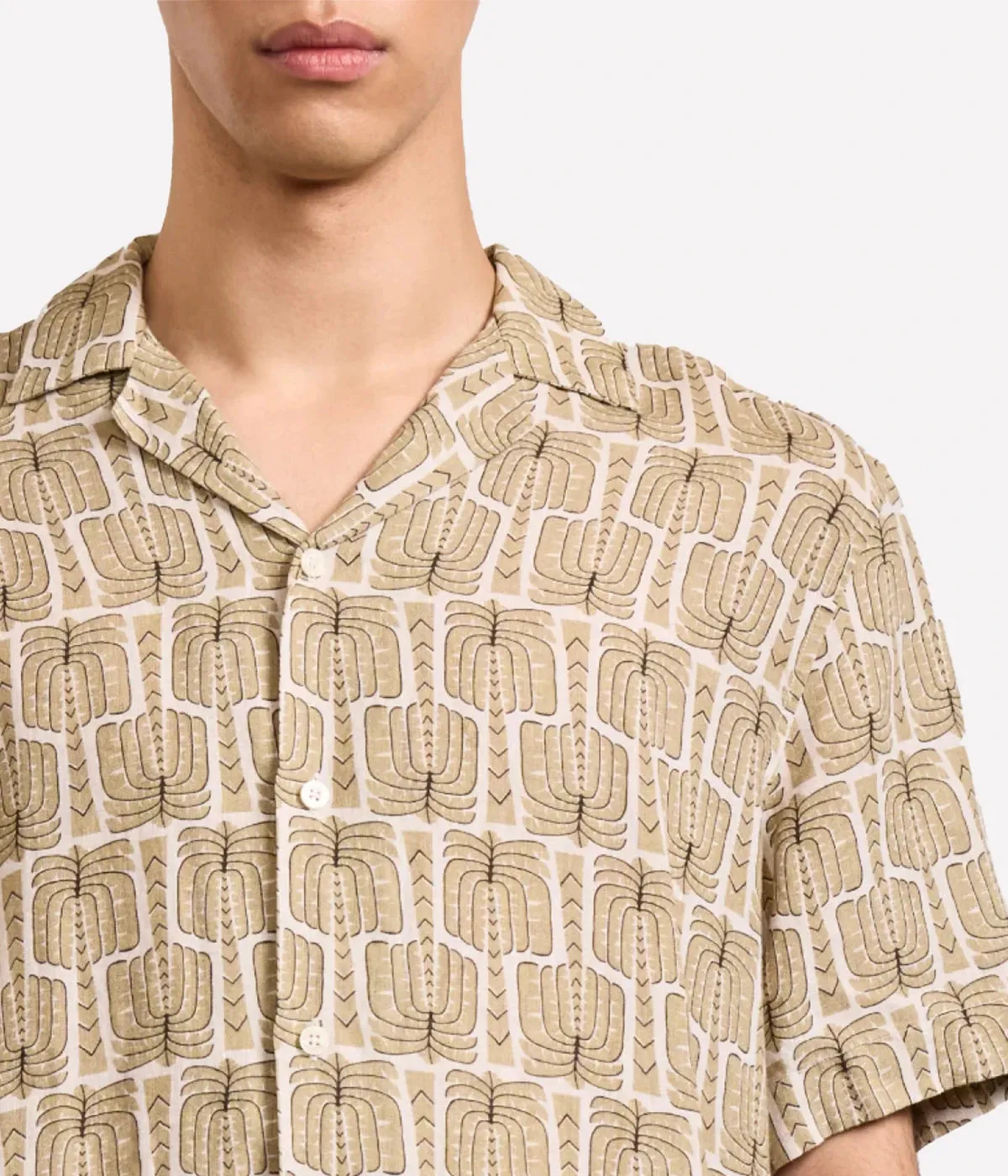 Roberto Palmeira Linen Shirt in Dried Moss