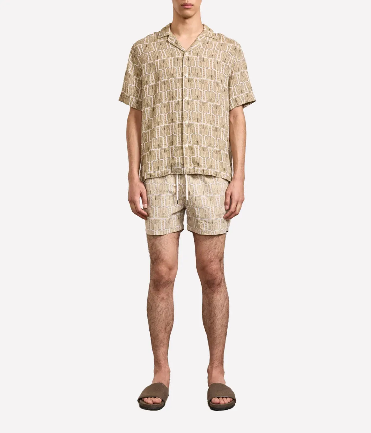Roberto Palmeira Linen Shirt in Dried Moss