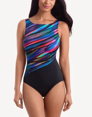 Wave Power High Neck One Piece Swimsuit