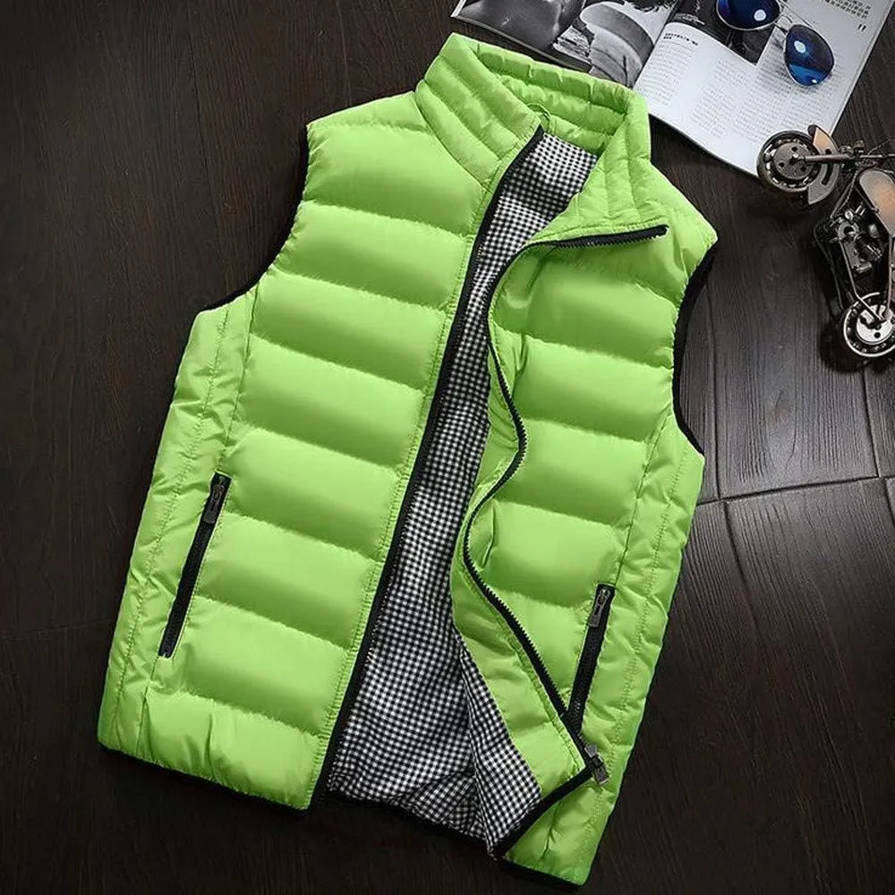 Ymosrh Mens Coats Winter Men Autumn Coat Padded Cotton Vest Warm Hooded Thick Vest Tops Jacket Jackets